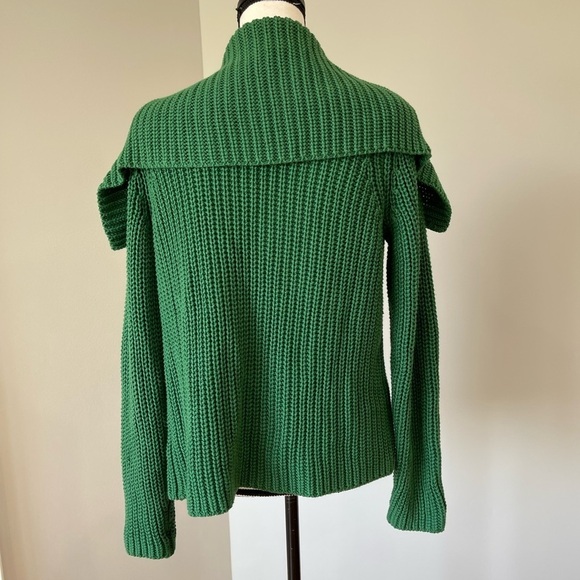 Talbots open front shawl collar heavier weight sweater in green size medium - Picture 2 of 11